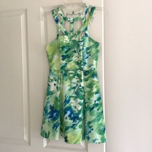 Tobi Caged watercolor mini dress